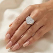 Сребърен пръстен сърце с кристали от Sw® Crystal