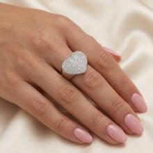 Сребърен пръстен сърце с кристали от Sw® Crystal