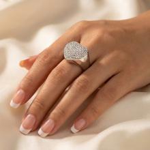 Сребърен пръстен сърце с кристали от Sw® Crystal