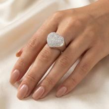 Сребърен пръстен сърце с кристали от Sw® Crystal