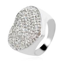 Сребърен пръстен сърце с кристали от Sw® Crystal