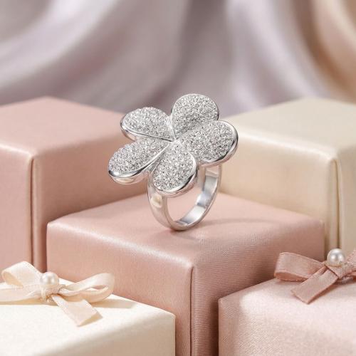 Сребърен пръстен цвете с кристали от Sw®  SP631 Crystal