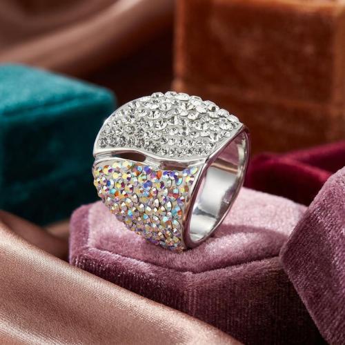 Сребърен пръстен с кристали от Sw®  SP632 AB Crystal