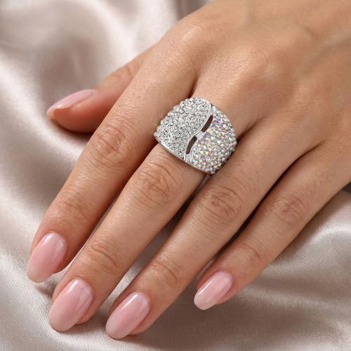 Сребърен пръстен с кристали от Sw®  SP632 AB Crystal