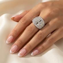 Сребърен пръстен с кристали от Sw® SP632 AB Crystal Сребърен пръстен с кристали от Sw® SP632 AB Crystal