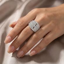 Сребърен пръстен с кристали от Sw® SP632 AB Crystal Сребърен пръстен с кристали от Sw® SP632 AB Crystal