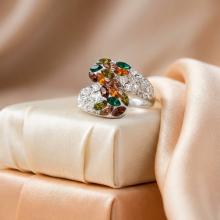 Сребърен пръстен с кристали от Sw® SP633 Colorful Drops