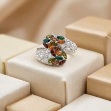 Сребърен пръстен с кристали от Sw® SP633 Colorful Drops