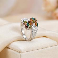 Сребърен пръстен с кристали от Sw® SP633 Colorful Drops
