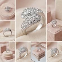 Сребърен пръстен с кристали от Sw®  SP633 Crystal