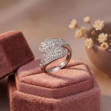 Сребърен пръстен с кристали от Sw®  SP633 Crystal