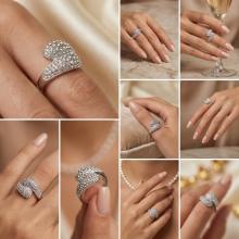 Сребърен пръстен с кристали от Sw®  SP633 Crystal