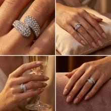 Сребърен пръстен с кристали от Sw®  SP633 Crystal