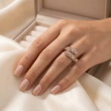 Сребърен пръстен с кристали от Sw®  SP633 Peach Gold