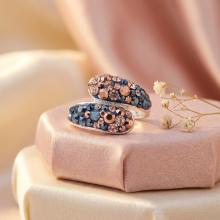 Сребърен пръстен с кристали от Sw®  SP633 Metallic Rose Gold