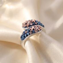 Сребърен пръстен с кристали от Sw®  SP633 Metallic Rose Gold