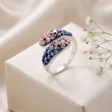 Сребърен пръстен с кристали от Sw®  SP633 Metallic Rose Gold