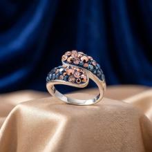Сребърен пръстен с кристали от Sw®  SP633 Metallic Rose Gold