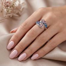 Сребърен пръстен с кристали от Sw®  SP633 Metallic Rose Gold