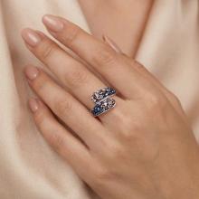 Сребърен пръстен с кристали от Sw®  SP633 Metallic Rose Gold