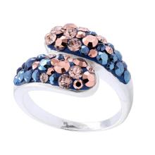 Сребърен пръстен с кристали от Sw®  SP633 Metallic Rose Gold