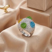 Сребърен пръстен с кристали от Sw®  SP634 Color
