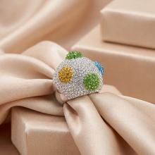Сребърен пръстен с кристали от Sw®  SP634 Color