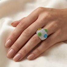 Сребърен пръстен с кристали от Sw®  SP634 Color