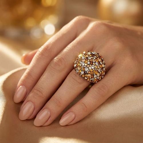 Сребърен пръстен с кристали от Sw® Ocean Monte Carlo