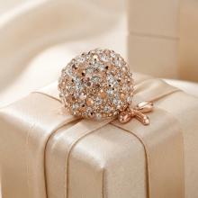 Сребърен пръстен с кристали от Sw® Ocean Peach Gold Сребърен пръстен с кристали от Sw® Ocean Peach Gold