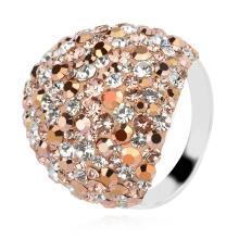 Сребърен пръстен с кристали от Sw® Ocean Peach Gold Сребърен пръстен с кристали от Sw® Ocean Peach Gold