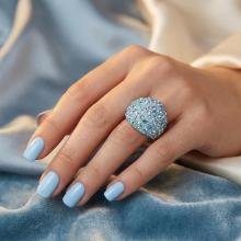 Сребърен пръстен с кристали от Sw® Ocean Deep Blue Сребърен пръстен с кристали от Sw® Ocean Deep Blue