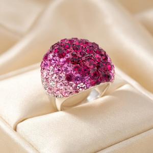 Сребърен пръстен с кристали от Sw® Ocean Bold Rose