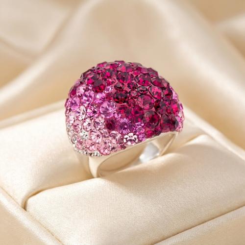 Сребърен пръстен с кристали от Sw® Ocean Bold Rose