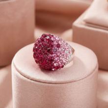 Сребърен пръстен с кристали от Sw® Ocean Bold Rose