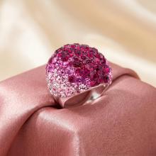 Сребърен пръстен с кристали от Sw® Ocean Bold Rose