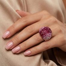 Сребърен пръстен с кристали от Sw® Ocean Bold Rose