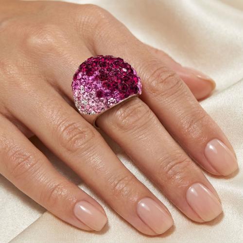 Сребърен пръстен с кристали от Sw® Ocean Bold Rose