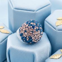 Сребърен пръстен с кристали от Sw® Ocean Metallic Rose Gold