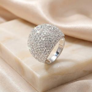 Сребърен пръстен с кристали от Sw® Ocean Crystal