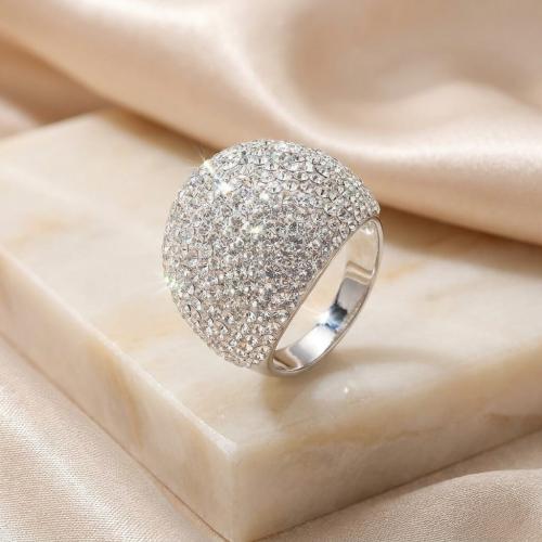 Сребърен пръстен с кристали от Sw® Ocean Crystal