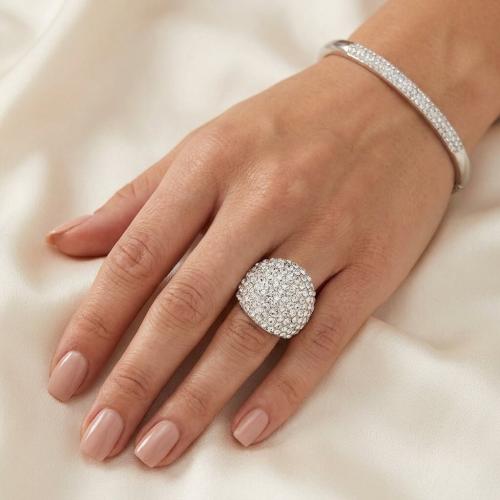 Сребърен пръстен с кристали от Sw® Ocean Crystal