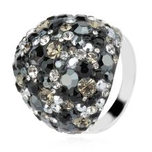 Сребърен пръстен с кристали от Sw® Ocean Peach Gold