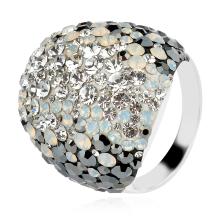 Сребърен пръстен с кристали от Sw® Ocean Peach Gold