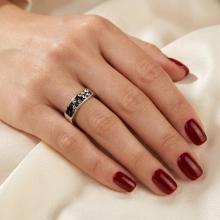 Сребърен пръстен с кристали от Sw® SP638 Black Diamond and Jet Сребърен пръстен с кристали от Sw® SP638 Black Diamond and Jet