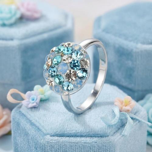Сребърен пръстен Thomas с кристали от Sw® Deep Blue