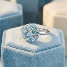 Сребърен пръстен Thomas с кристали от Sw® Deep Blue Сребърен пръстен Thomas с кристали от Sw® Deep Blue