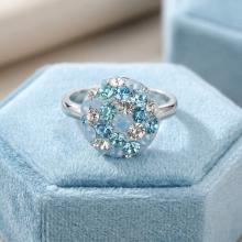 Сребърен пръстен Thomas с кристали от Sw® Deep Blue Сребърен пръстен Thomas с кристали от Sw® Deep Blue