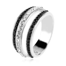 Сребърен пръстен Mary с кристали от Sw® Jet and Crystal