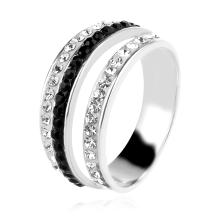 Сребърен пръстен Mary с кристали от Sw® Jet and Crystal